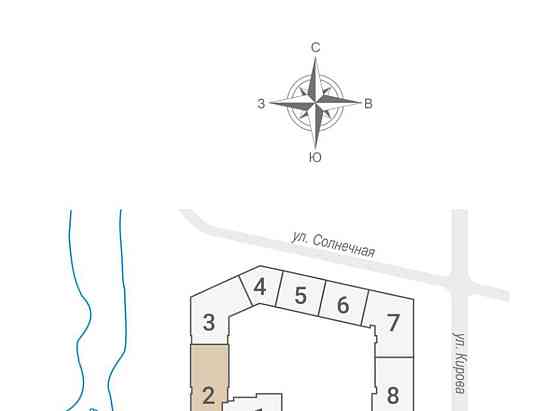 3-комн. квартира, 77.8 м2, 2/8 эт. Королев