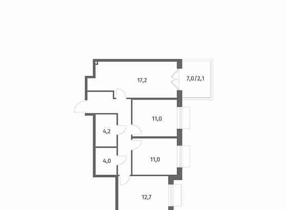 3-комн. квартира, 76.5 м2, 1/8 эт. Санкт-Петербург