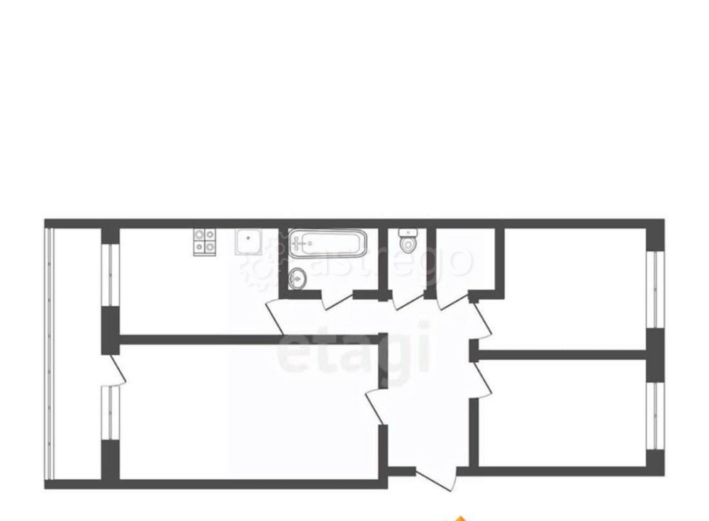 3-комн. квартира, 57.2 м2, 2/2 эт. Бийск - изображение 5
