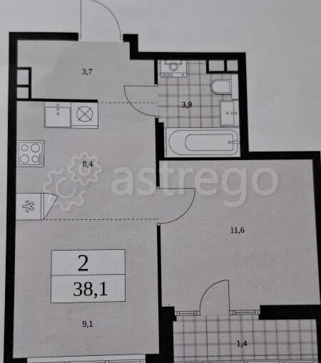 2-комн. квартира, 38 м2, 10/18 эт. Москва - изображение 4