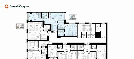 3-комн. квартира, 73.99 м2, 2/9 эт. Уфа