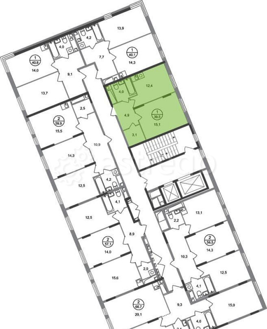 1-комн. квартира, 39 м2, 16/17 эт. Москва - изображение 4