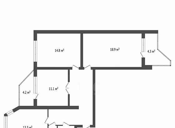 3-комн. квартира, 74.1 м2, 3/17 эт. Лобня