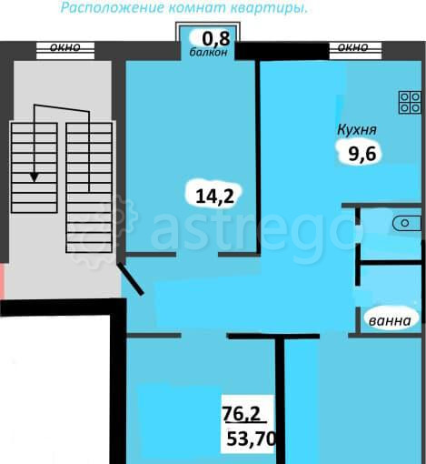 3-комн. квартира, 76.2 м2, 5/5 эт. Москва - изображение 6