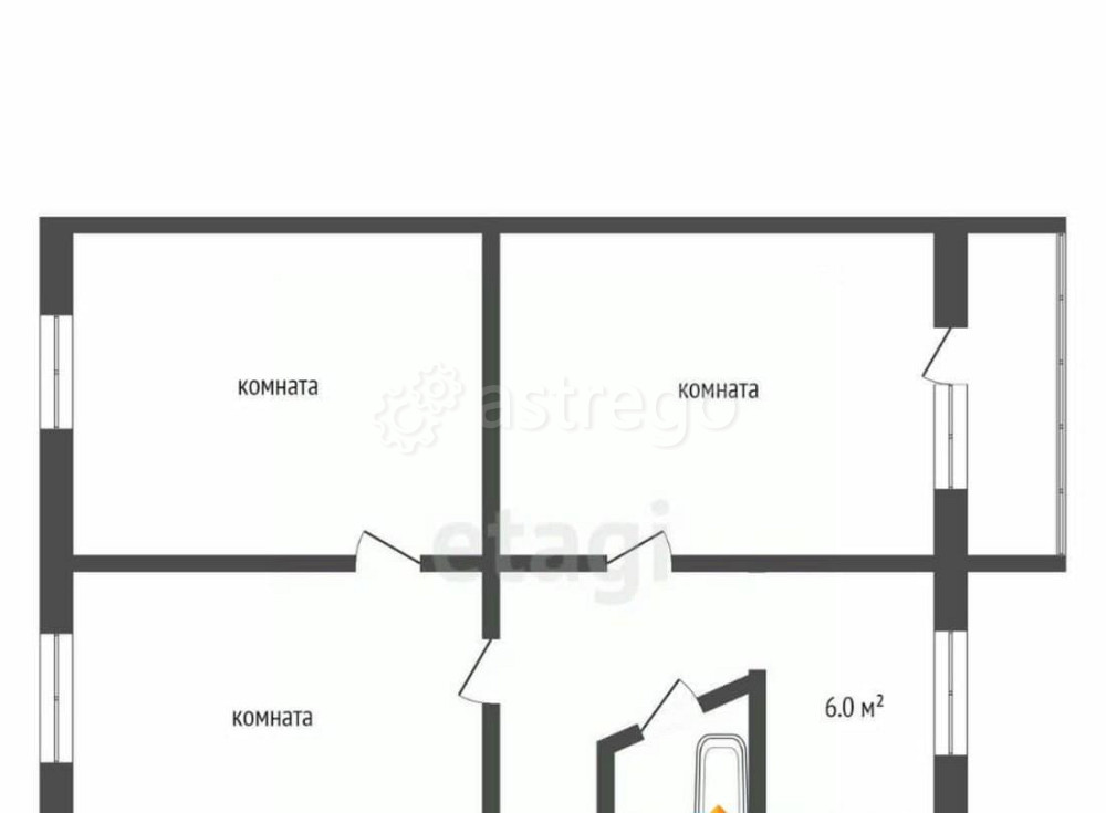 3-комн. квартира, 65 м2, 3/5 эт. Котлас - изображение 2