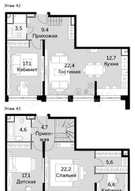 4-комн. квартира, 125.9 м2, 42/43 эт. Москва - изображение 1