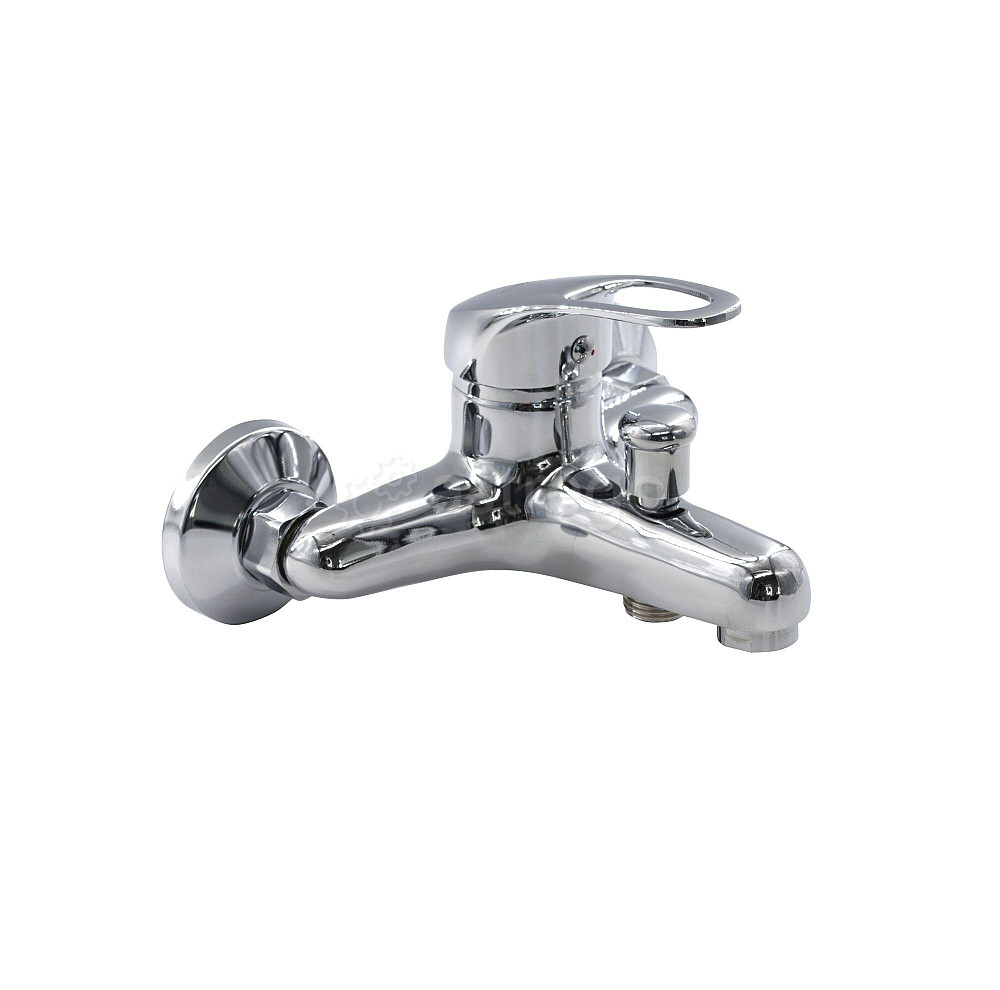 Смеситель латунный однорычажный для ванны РК лейка шланг настен короткий гусак 40 мм Уфа - изображение 1