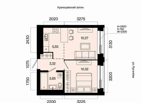 2-комн. квартира, 33.31 м2, 18/31 эт. Уфа