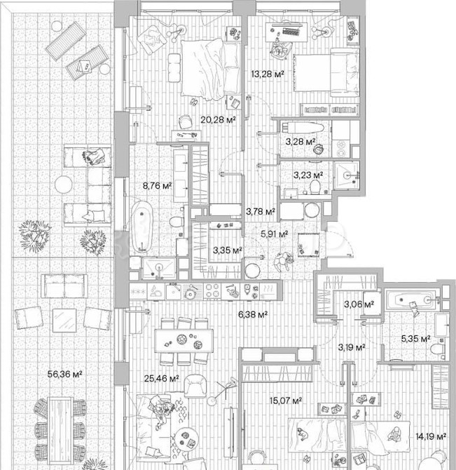 4-комн. квартира, 151.48 м2, 7/8 эт. Москва - изображение 1