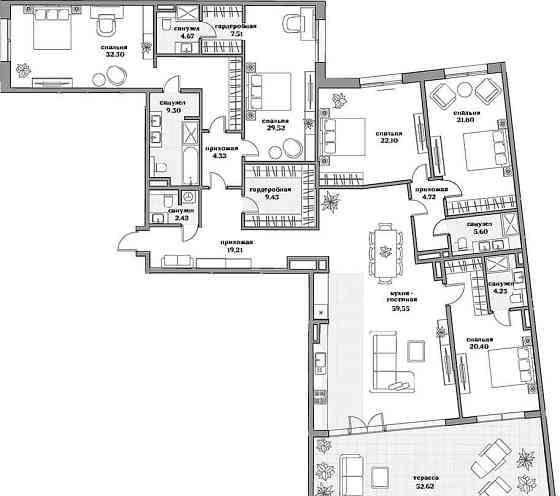 5-комн. квартира, 267.04 м2, 5/5 эт. Москва