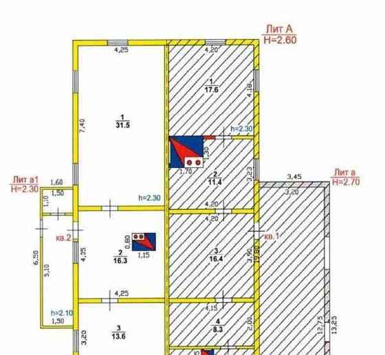 3-комн. квартира, 78.4 м2, 1/1 эт. Рубцовск