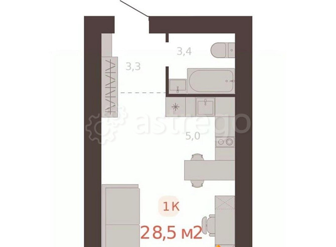 1-комн. квартира, 29 м2, 2/5 эт. Новоалтайск - изображение 1