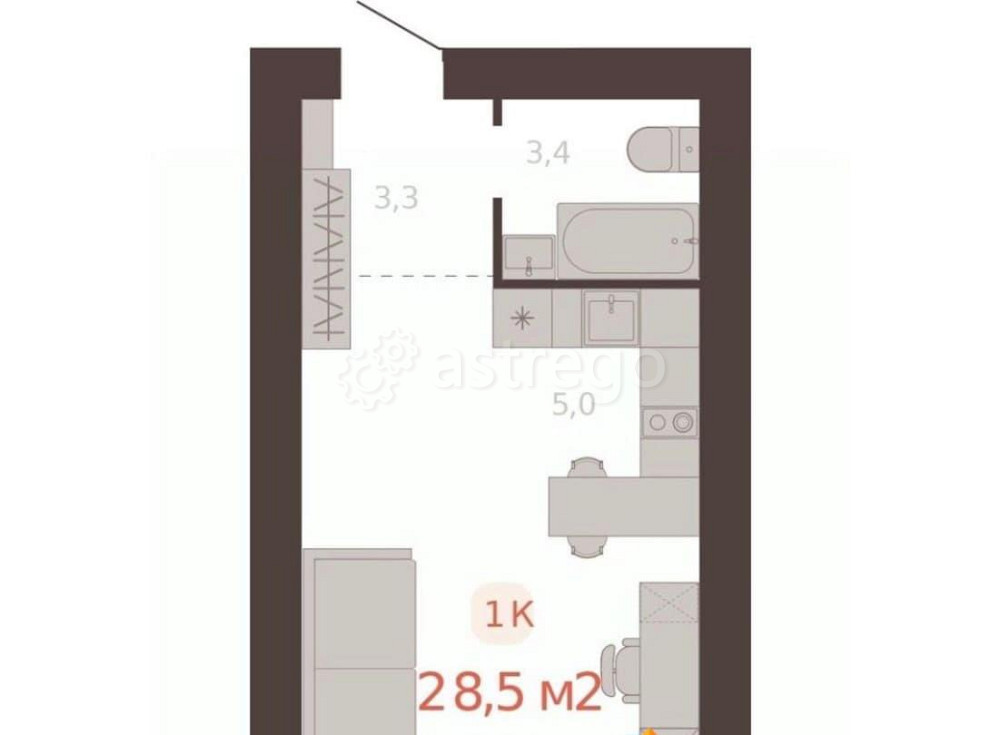 1-комн. квартира, 29 м2, 2/5 эт. Новоалтайск - изображение 1