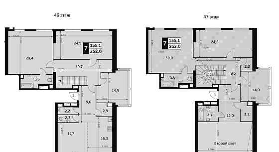 Многокомнатная квартира, 252 м2, 46/46 эт. Москва