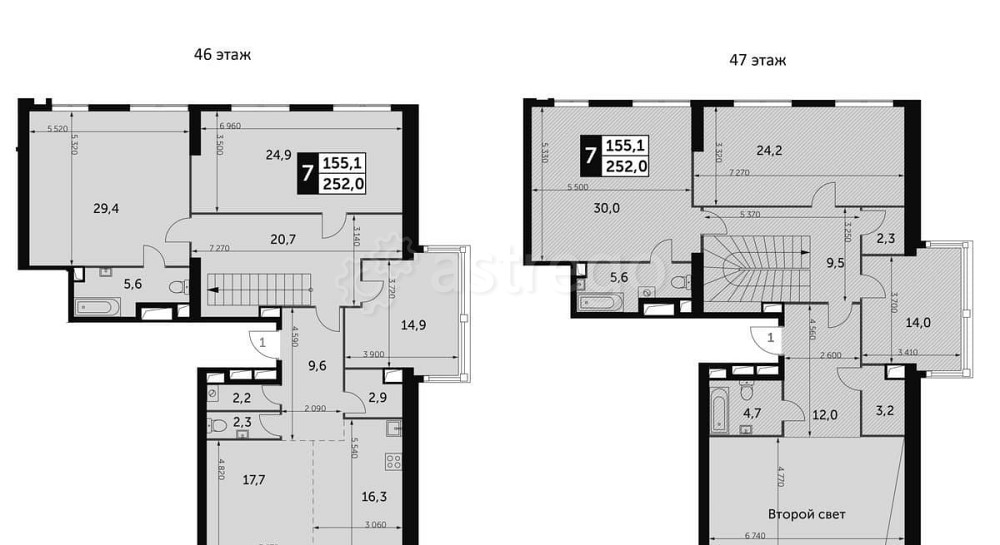 Многокомнатная квартира, 252 м2, 46/46 эт. Москва - изображение 1