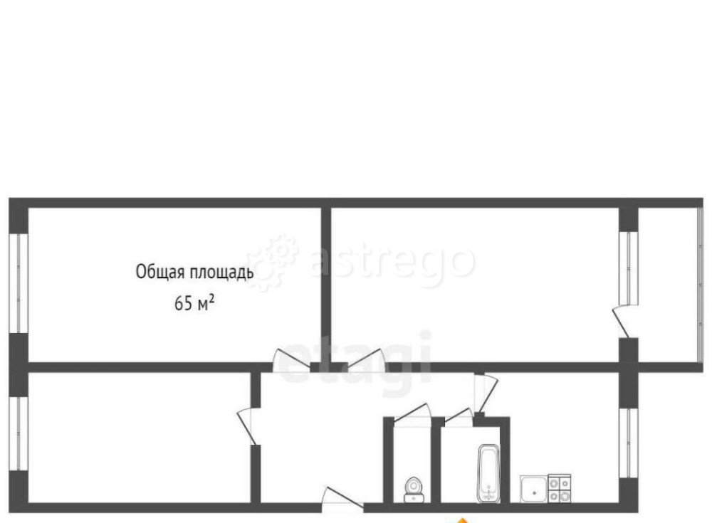 3-комн. квартира, 63.5 м2, 2/5 эт. Бийск - изображение 2