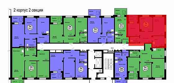 3-комн. квартира, 59 м2, 5/19 эт. Красноярск
