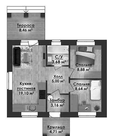 Коттедж, 50 м2, 1 эт. Москва