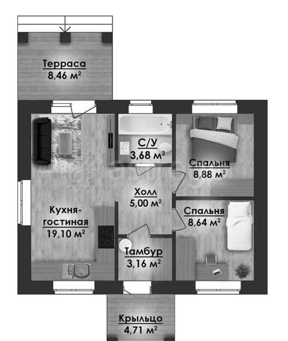 Коттедж, 50 м2, 1 эт. Москва - изображение 1