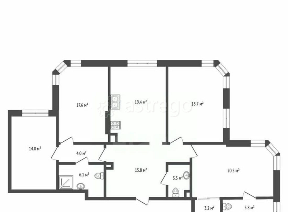 4-комн. квартира, 130.1 м2, 17/30 эт. Москва - изображение 2
