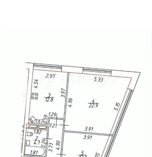 2-комн. квартира, 61.7 м2, 4/11 эт. Санкт-Петербург - изображение 6