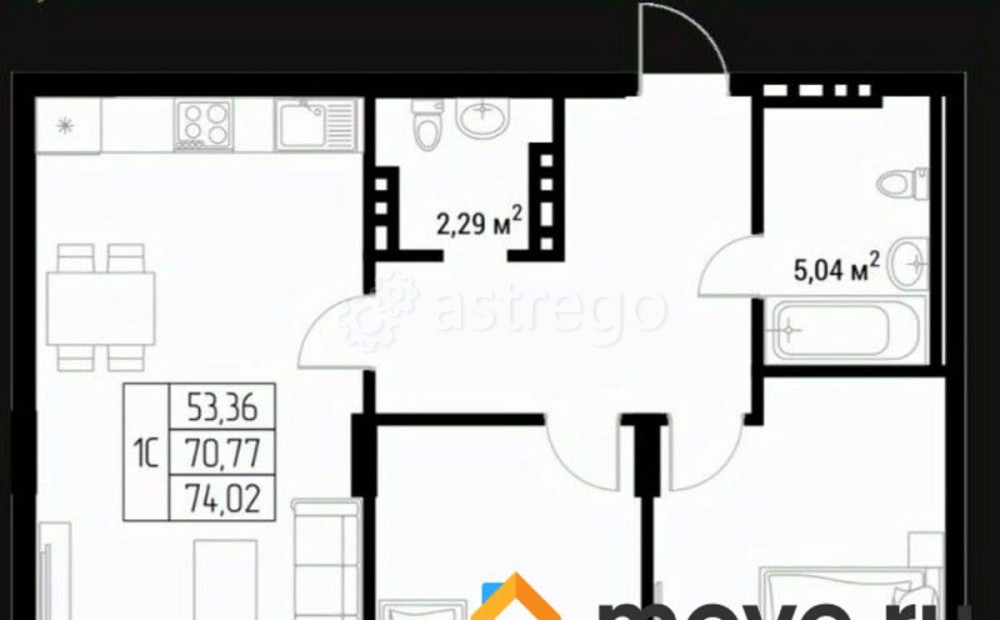 Студия, 74.02 м2, 8/9 эт. Горно-Алтайск - изображение 1
