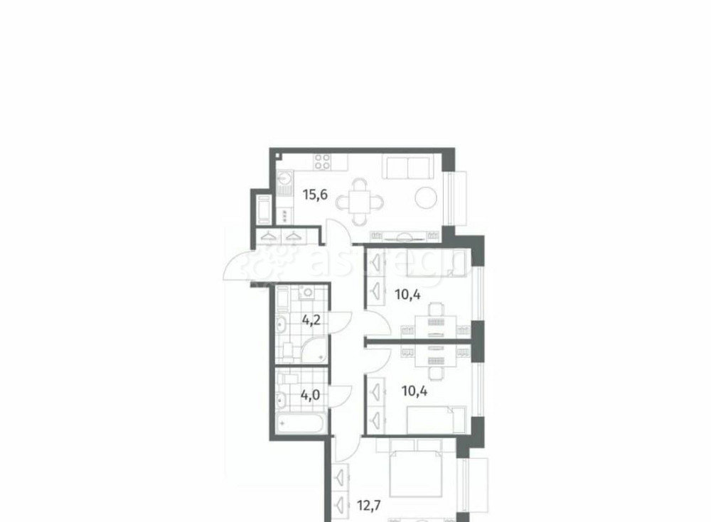 3-комн. квартира, 68.2 м2, 7/8 эт. Санкт-Петербург - изображение 3
