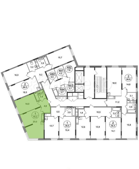 1-комн. квартира, 45 м2, 15/17 эт. Москва - изображение 4