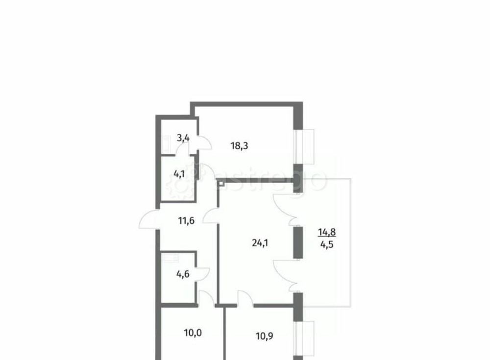 3-комн. квартира, 91.5 м2, 1/6 эт. Санкт-Петербург - изображение 1