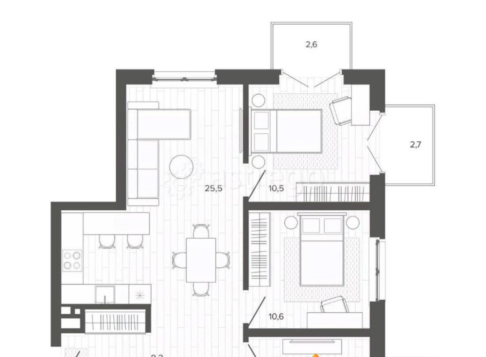 4-комн. квартира, 81.02 м2, 4/9 эт. Барнаул - изображение 1