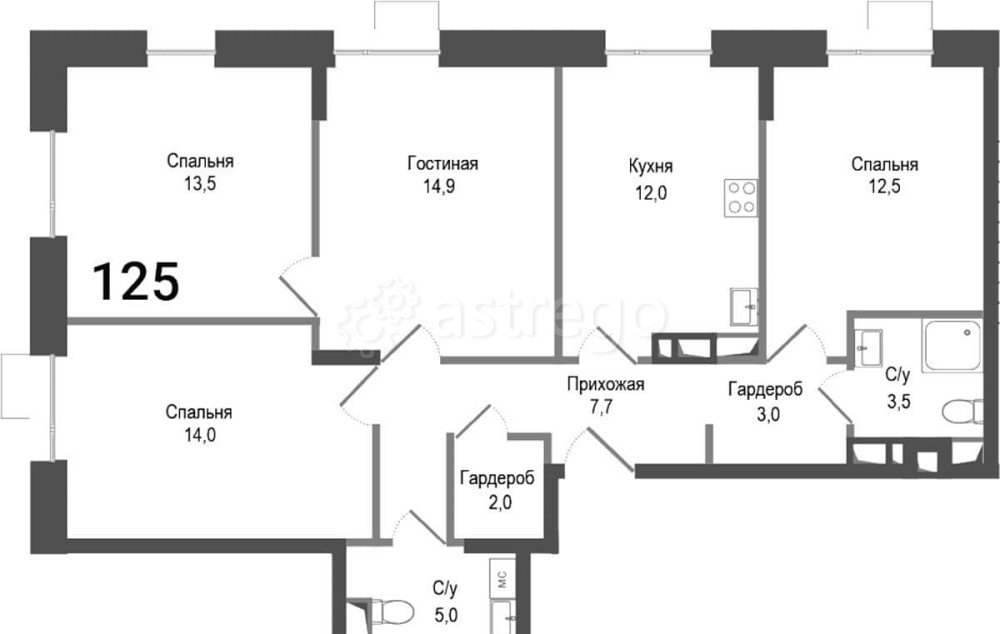 4-комн. квартира, 88.1 м2, 2/8 эт. Москва - изображение 1