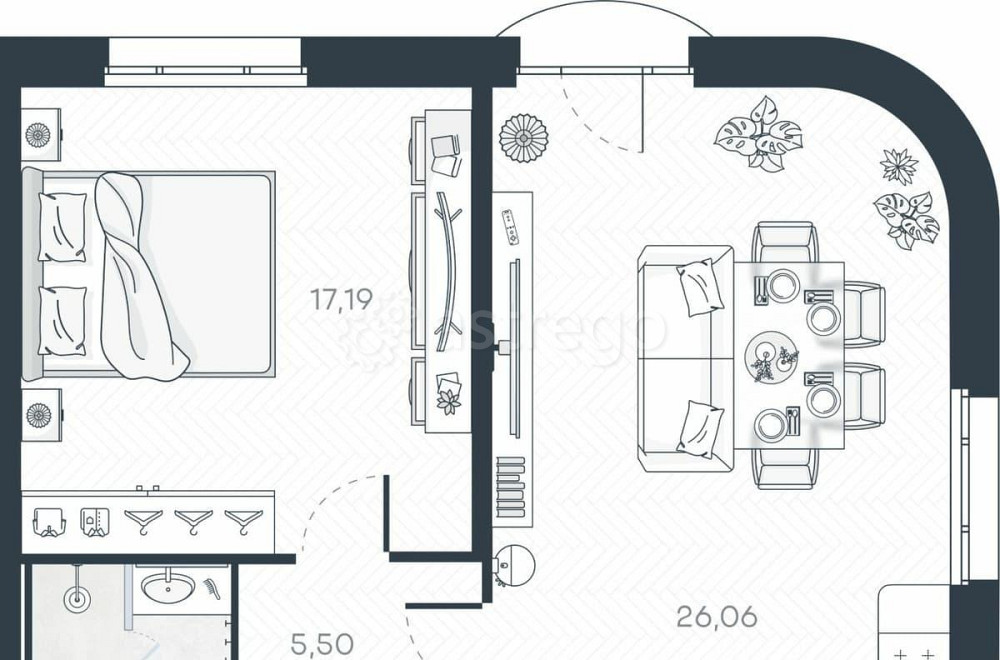 2-комн. квартира, 53.4 м2, 6/9 эт. Санкт-Петербург - изображение 1