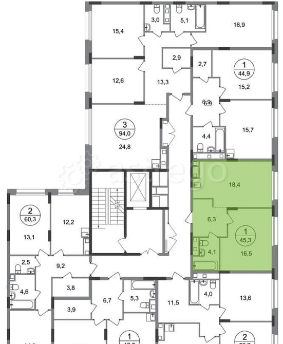 1-комн. квартира, 45 м2, 2/17 эт. Москва - изображение 4
