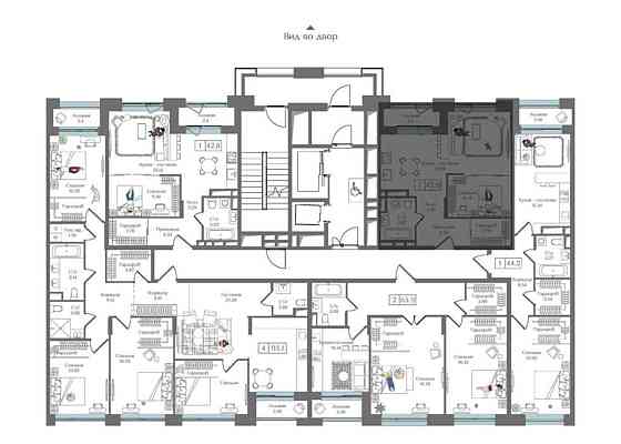 1-комн. квартира, 42.8 м2, 13/17 эт. Москва