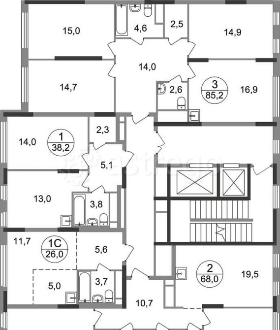 3-комн. квартира, 85 м2, 6/17 эт. Москва - изображение 9