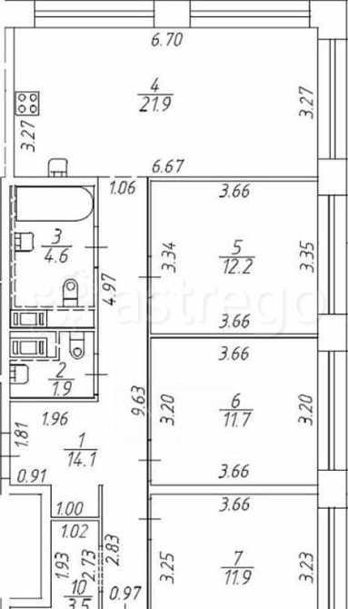 4-комн. квартира, 100 м2, 18/19 эт. Санкт-Петербург - изображение 2