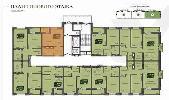1-комн. квартира, 29.6 м2, 15/17 эт. Красноярск