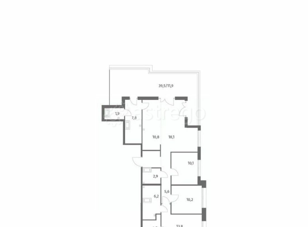 4-комн. квартира, 107.4 м2, 13/13 эт. Санкт-Петербург - изображение 1