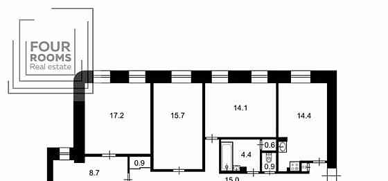 3-комн. квартира, 92.1 м2, 6/8 эт. Санкт-Петербург