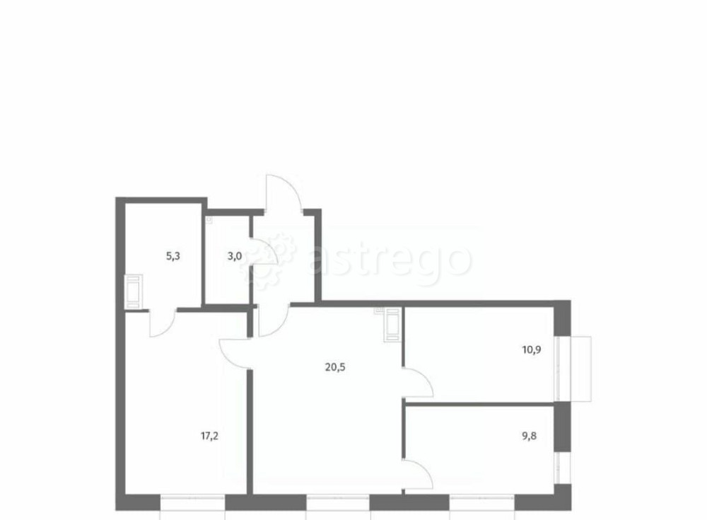 3-комн. квартира, 70.9 м2, 3/13 эт. Санкт-Петербург - изображение 1