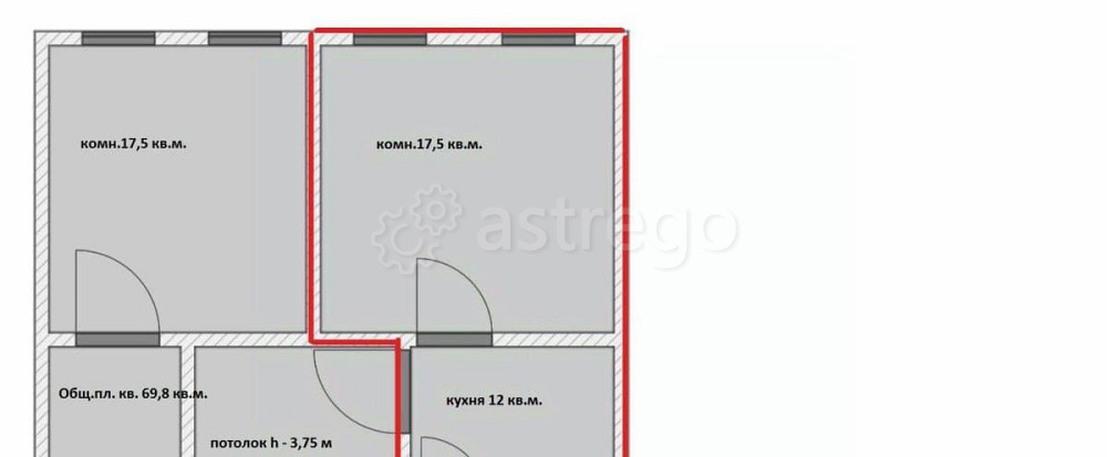 Комната, 17.6 м2, 2/4 эт. Санкт-Петербург - изображение 2