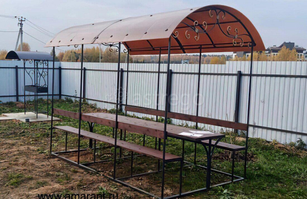 Беседка "Атлет" со столом Беседки Амарант Раменское - изображение 1