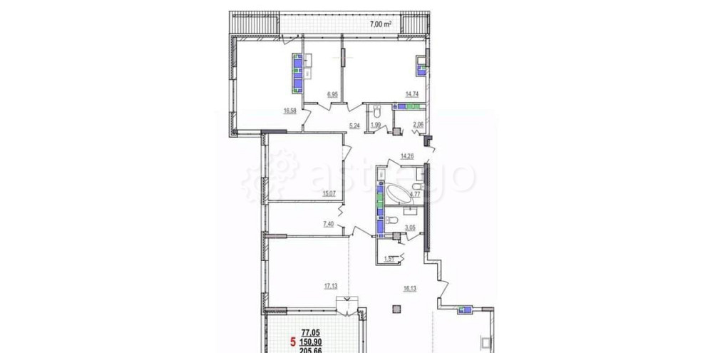 5-комн. квартира, 205.66 м2, 18/18 эт. Белгород - изображение 1