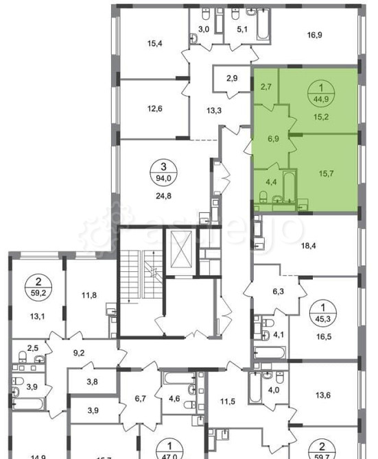 1-комн. квартира, 44 м2, 7/17 эт. Москва - изображение 4
