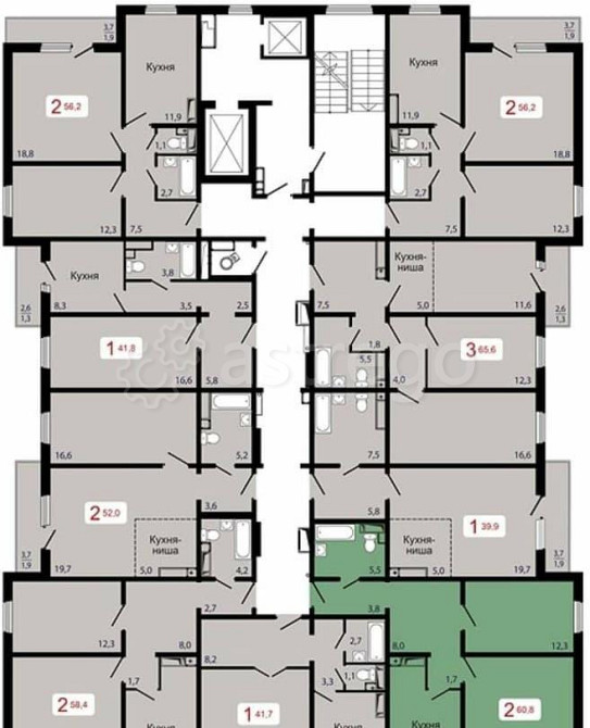 2-комн. квартира, 60.8 м2, 8/17 эт. Красноярск - изображение 9