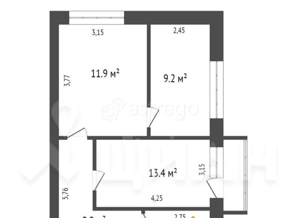 3-комн. квартира, 55 м2, 5/5 эт. Северодвинск - изображение 1
