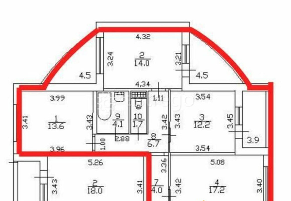 4-комн. квартира, 95.3 м2, 8/8 эт. Санкт-Петербург - изображение 7