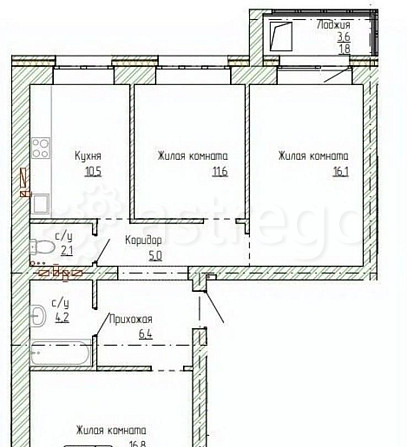 3-комн. квартира, 77.8 м2, 8/14 эт. Новоалтайск - изображение 1