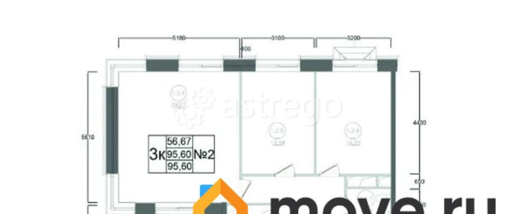 3-комн. квартира, 95.6 м2, 13/17 эт. Наро-Фоминск - изображение 1