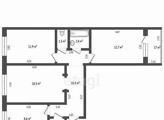 3-комн. квартира, 66.6 м2, 6/9 эт. Стерлитамак